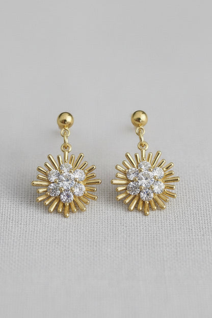 Floral CZ Stud Earring