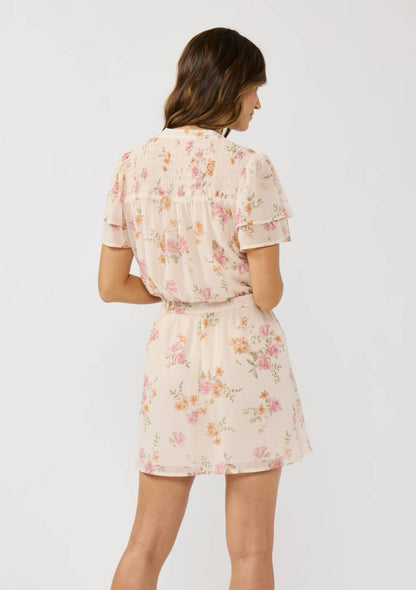 Jayden Floral Flutter Sleeve Mini Dress