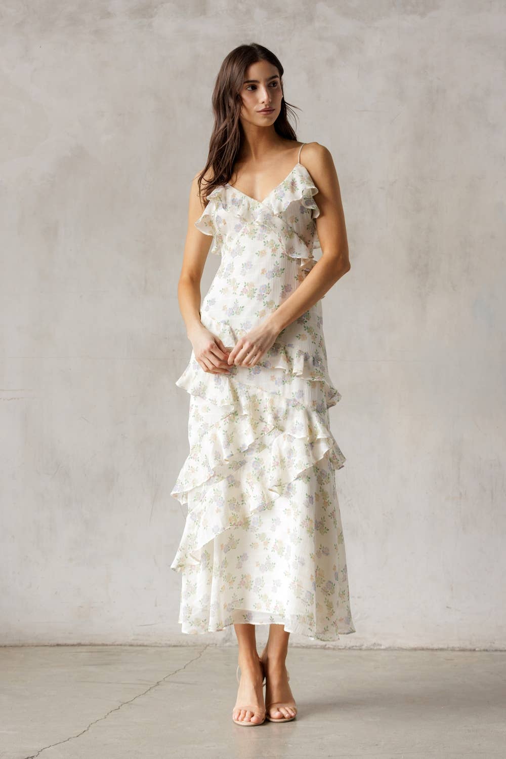 Caitlin Floral Cream Dress