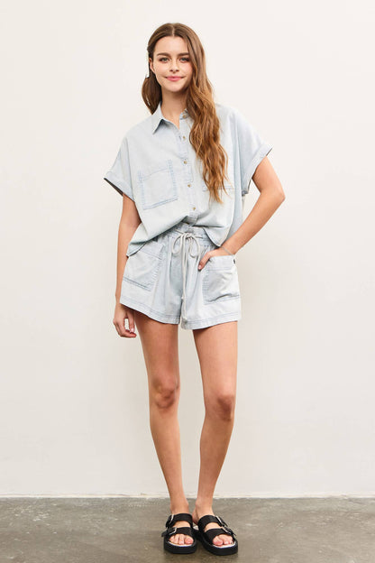 Daylen Elastic Waistband Shorts