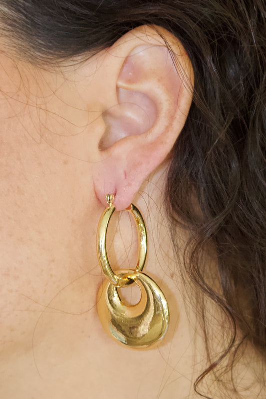 Gradual Brass Link Earring