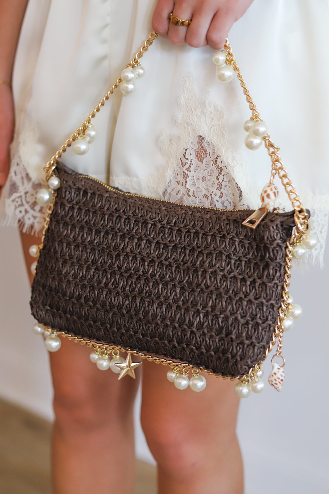 Seashell Pearl Brown Bag