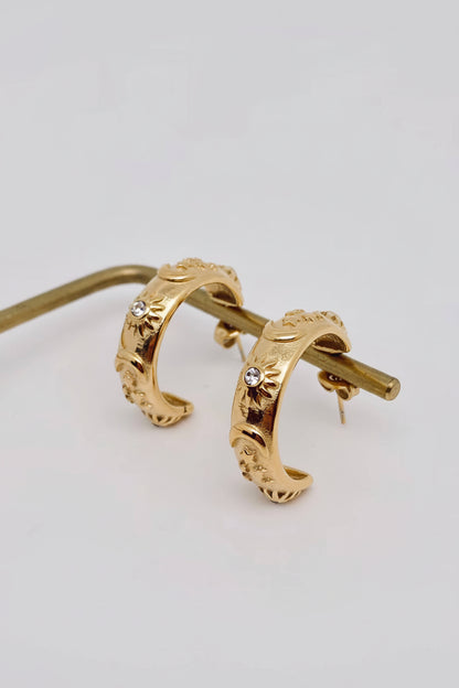 Embossed Star/Moon Earring