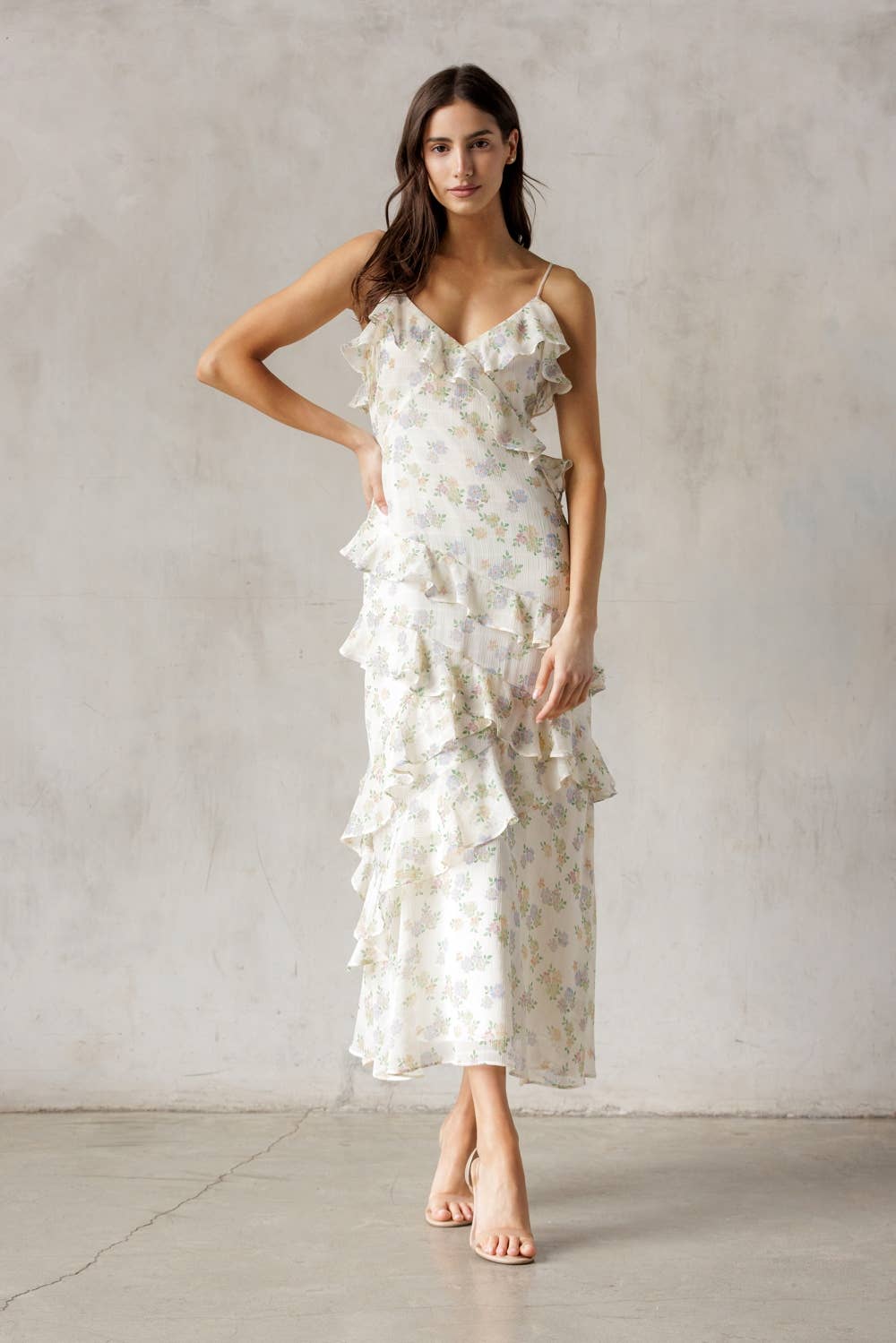 Caitlin Floral Cream Dress