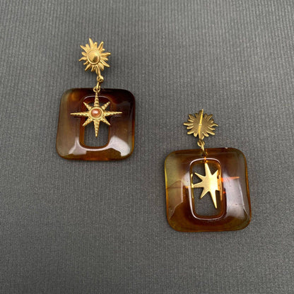 Sun Star Resin Earring