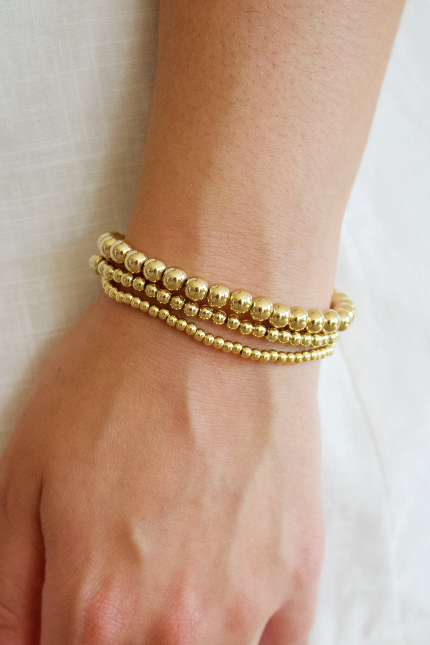 3 Row Metal Ball Bracelet