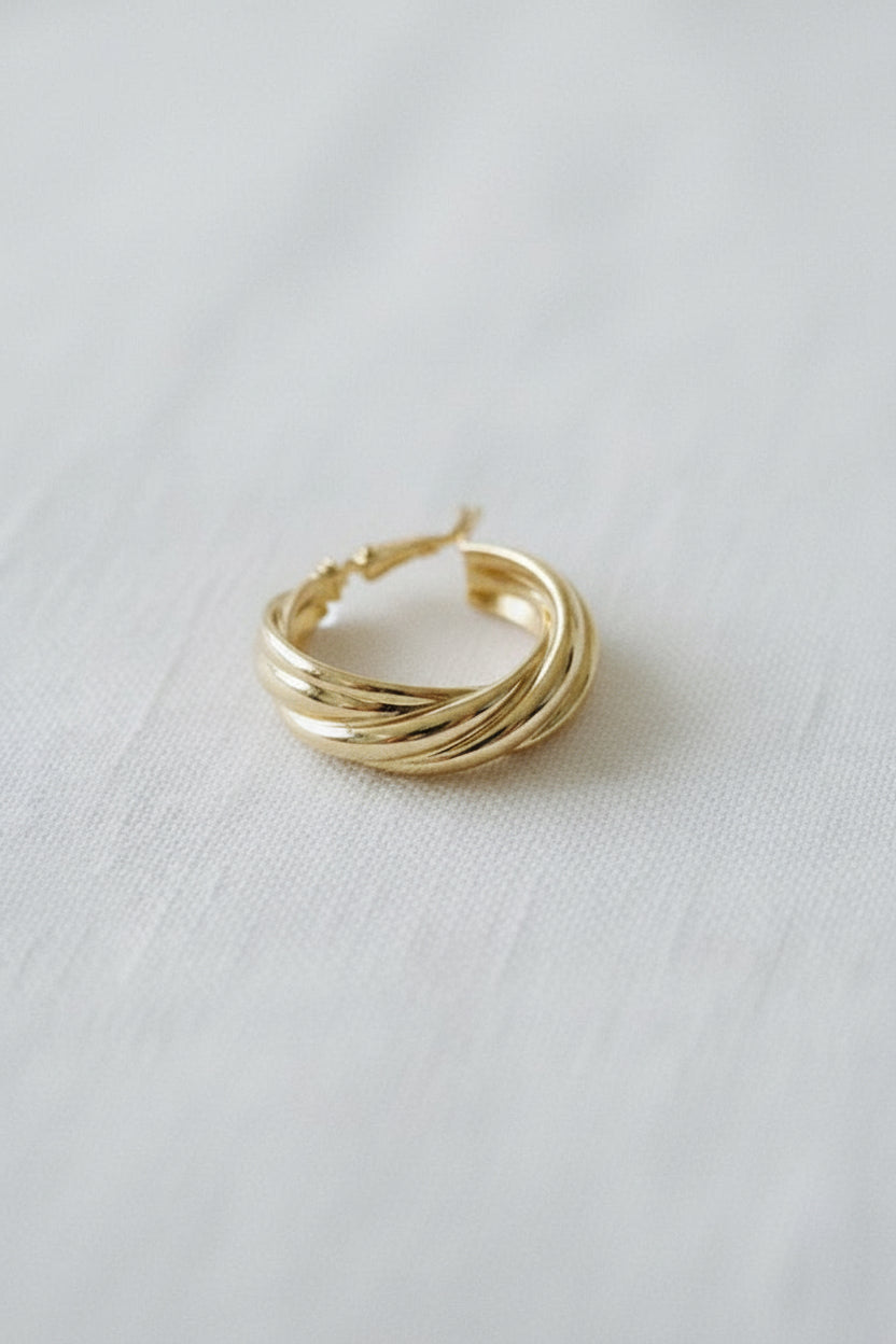 Chunk Twist Hoop Earring
