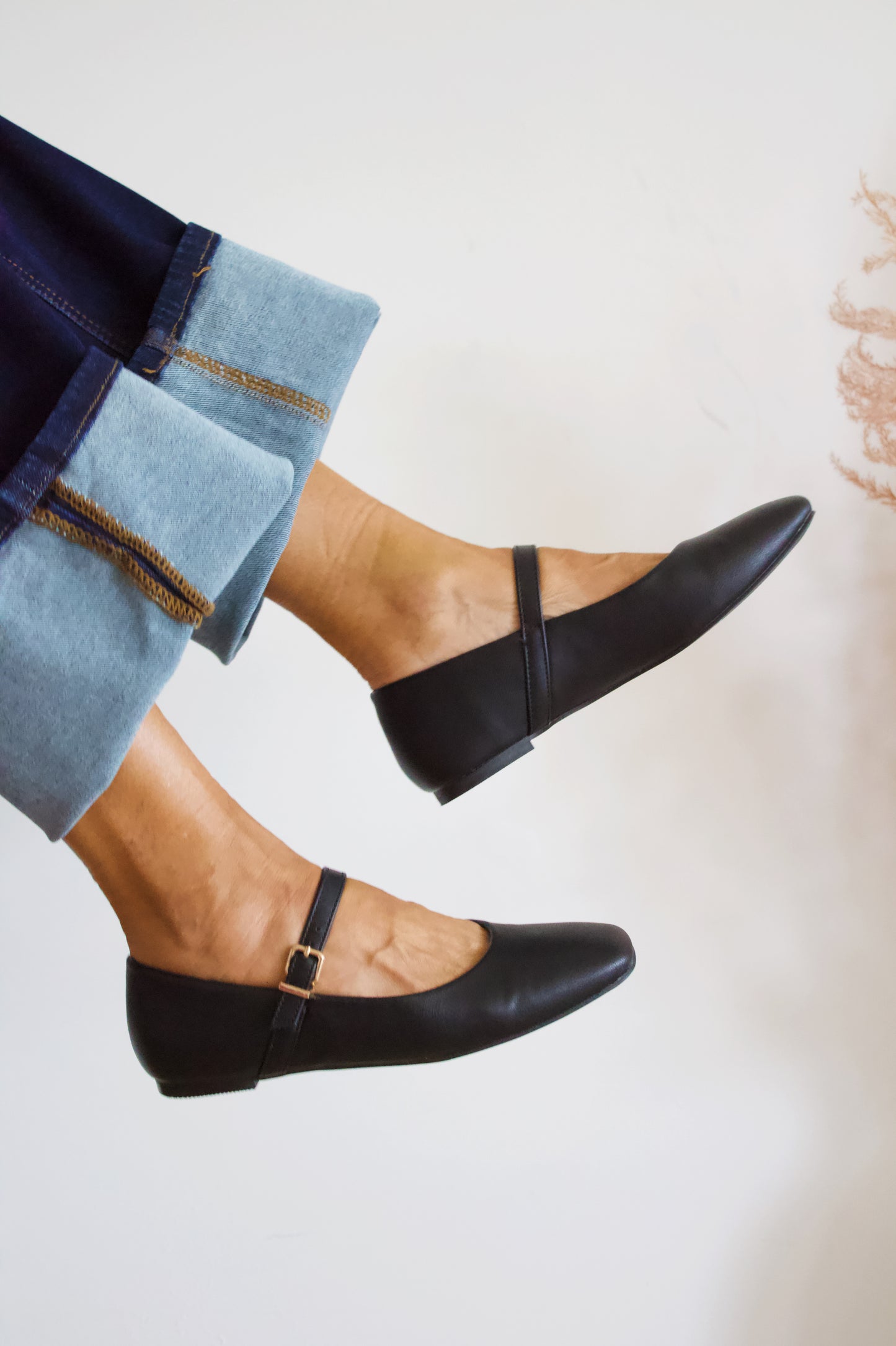 Page Black Mary Jane Flats