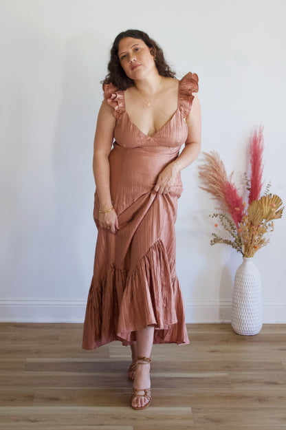 Indira Shiny Bronze Dress