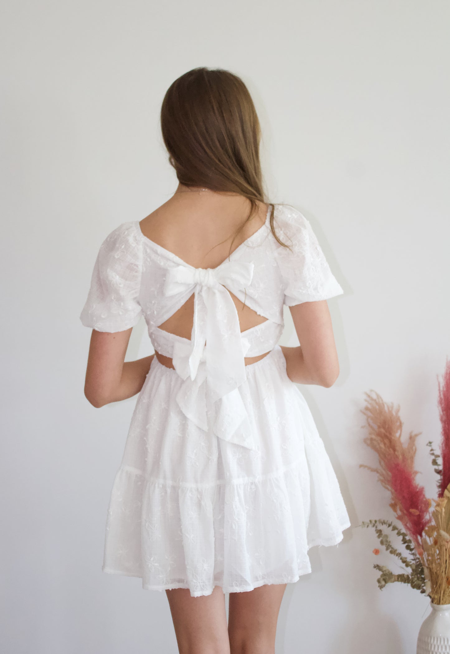 Gail Embroidered White Dress