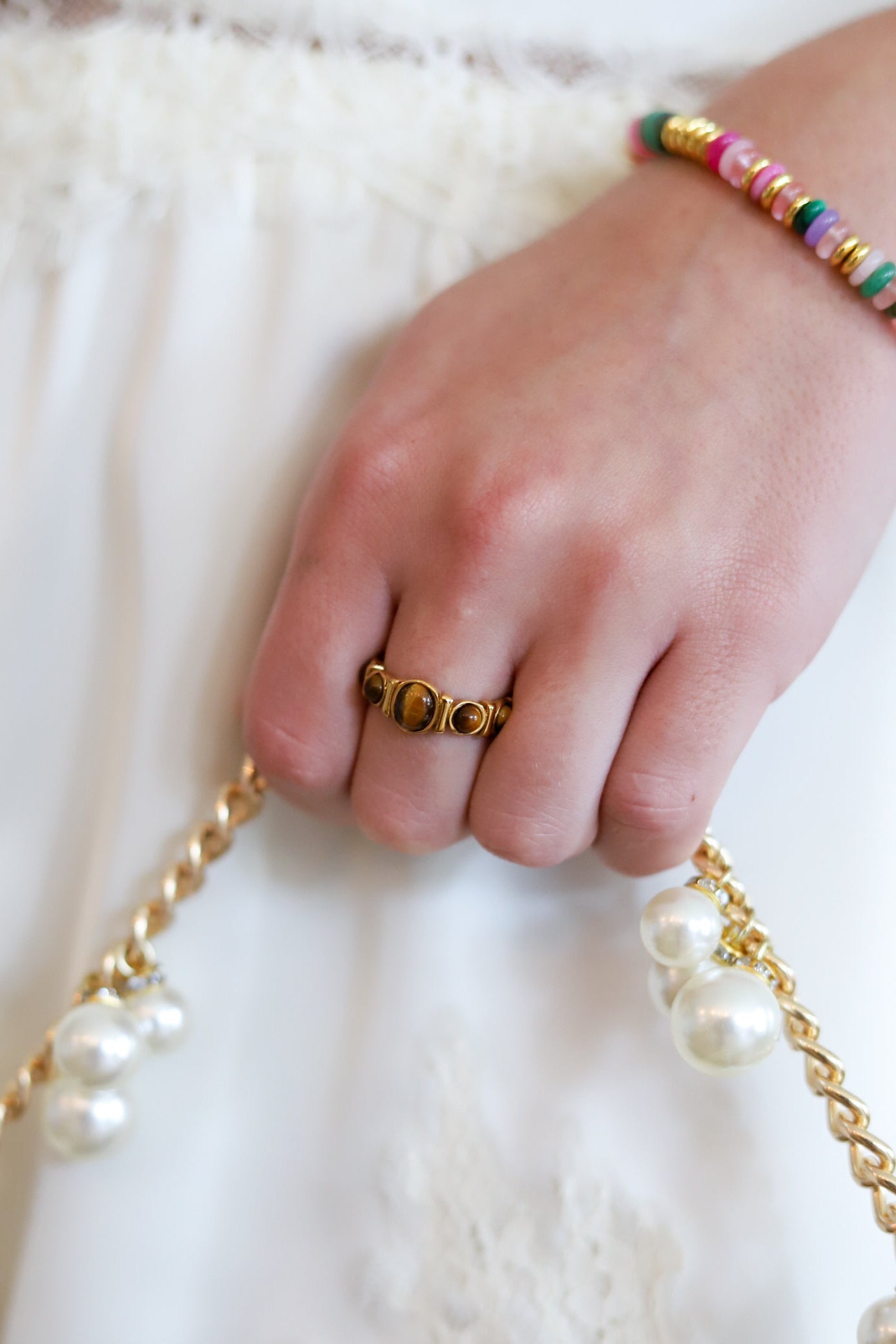 Canso 18K Gold Non-Tarnish Tiger Eye Ring