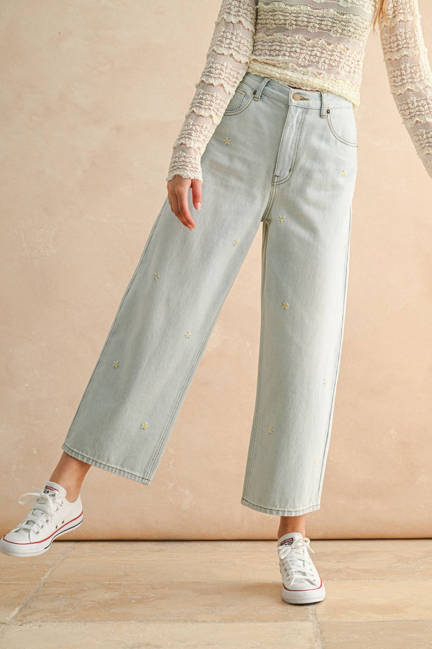Daisy Embroidered Pants