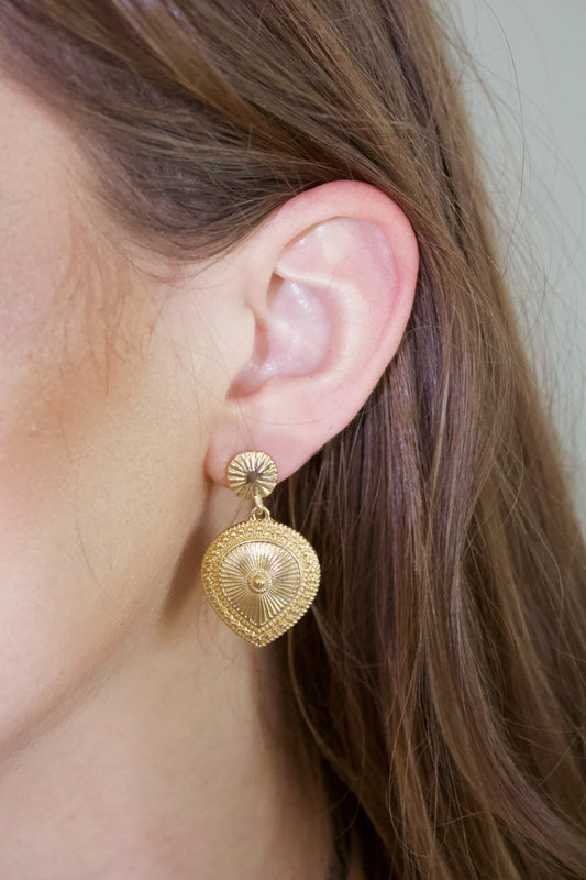 Texture Geometric Gold Earring