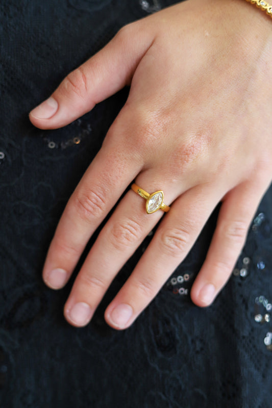Marquee CZ Gold Ring
