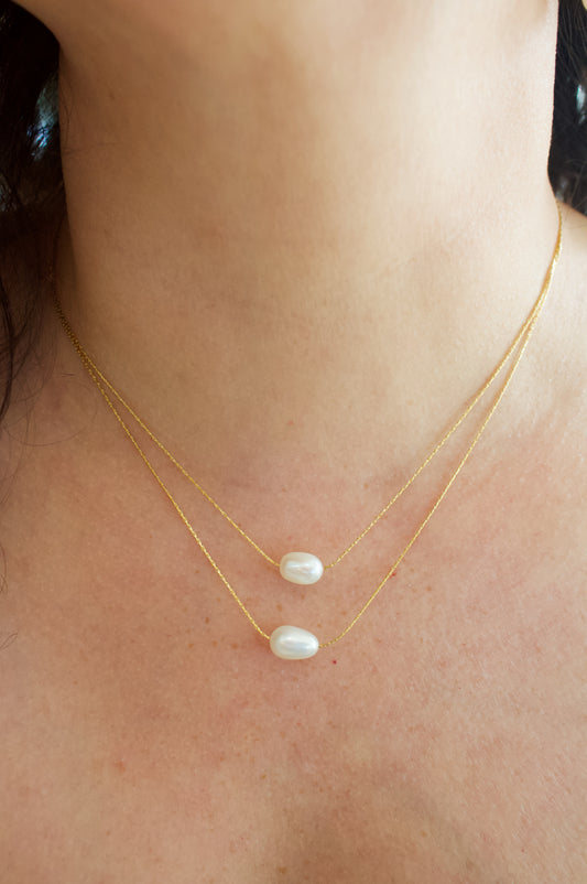 Pearl Pendant Dual Necklace