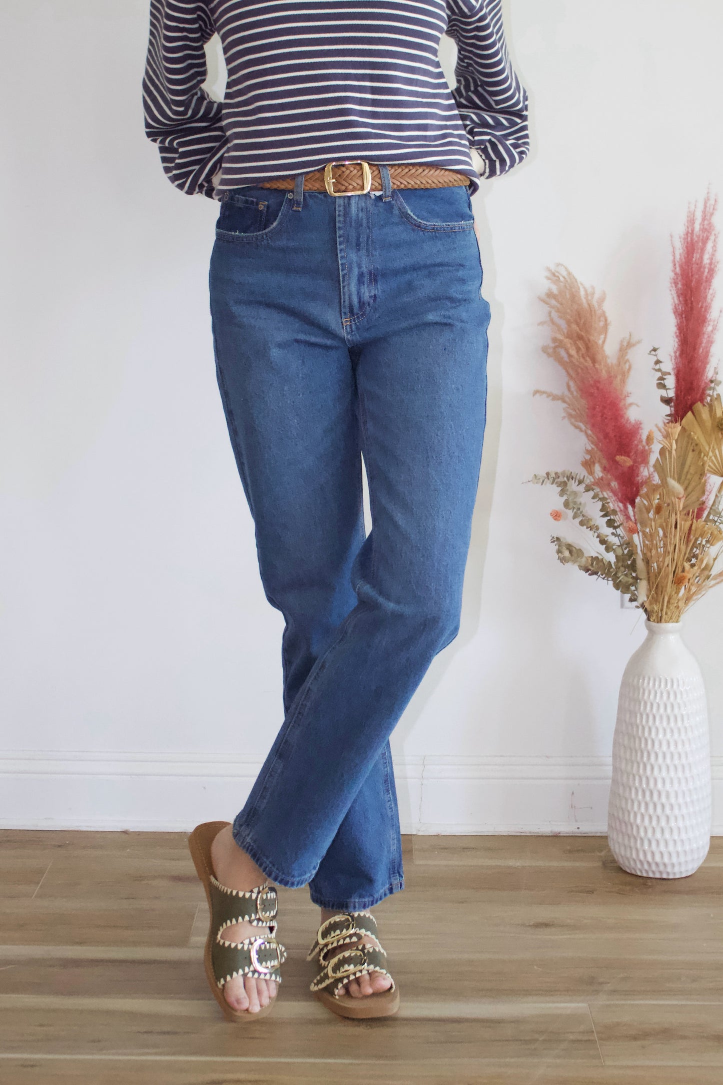 Straight Denim Medium Wash Pants