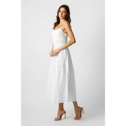 Kirsten Floral White Midi Dress