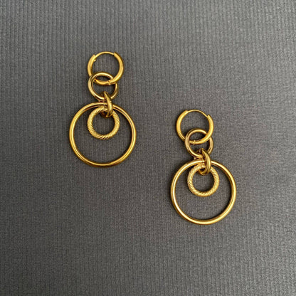 Two Tone Ring Earrings