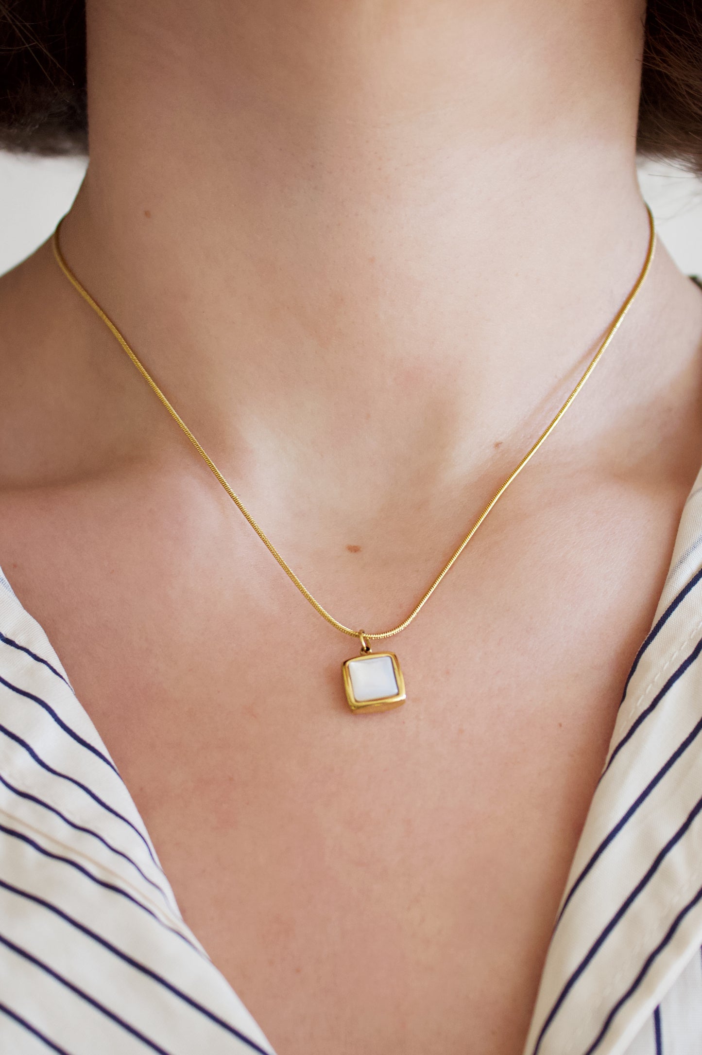 Square Ivory Shell Necklace