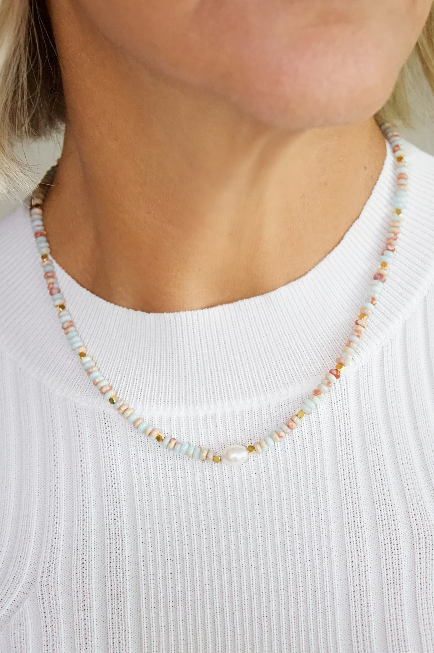 Boho Bead & Pearl Necklace