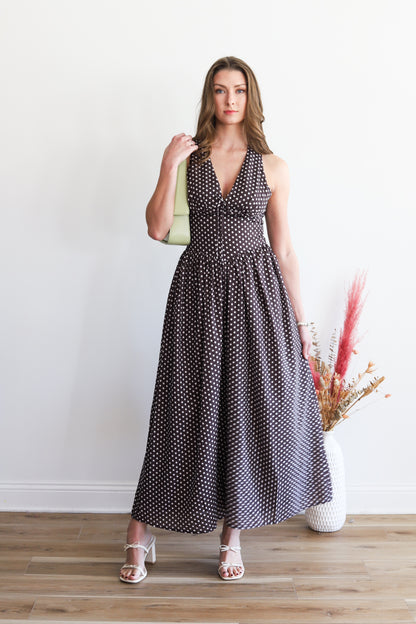Minnie Polka Dot Brown Dress