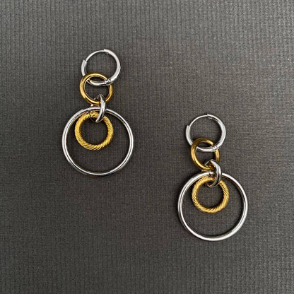 Two Tone Ring Earrings