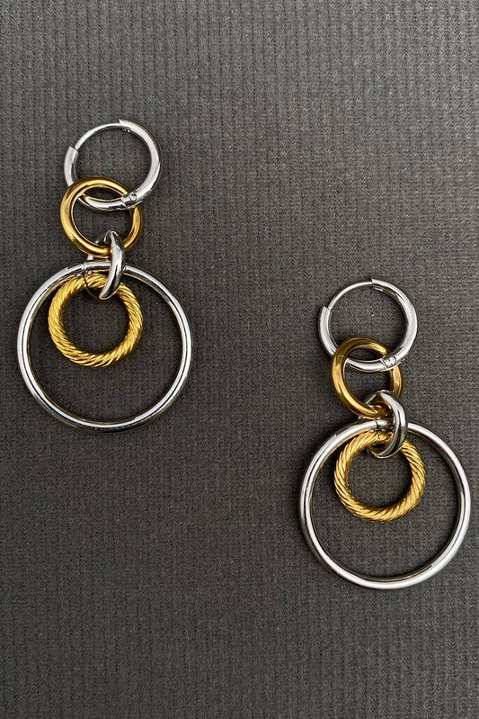 Two Tone Ring Earrings