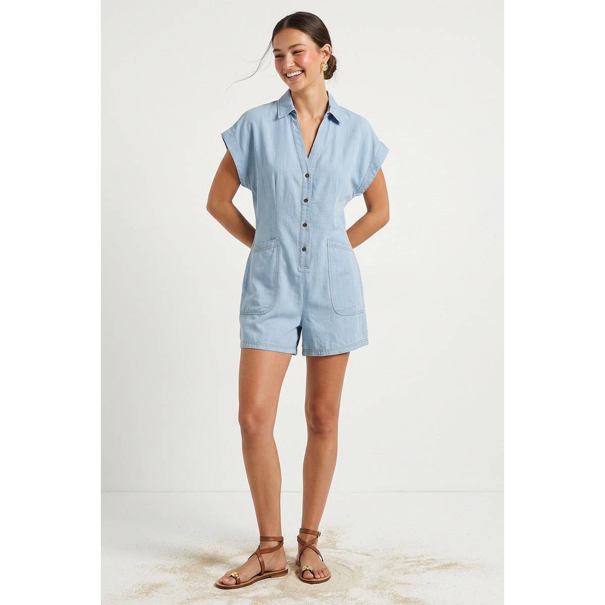 Malina Chambray Romper