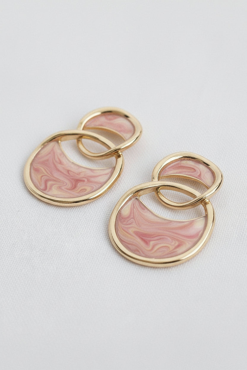 Geo Drop Ring Earring