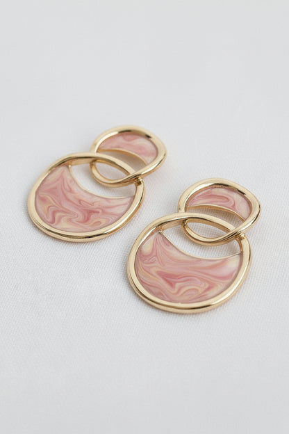 Geo Drop Ring Earring