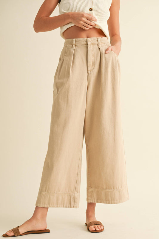 Annabeth Tan Pleated Pants