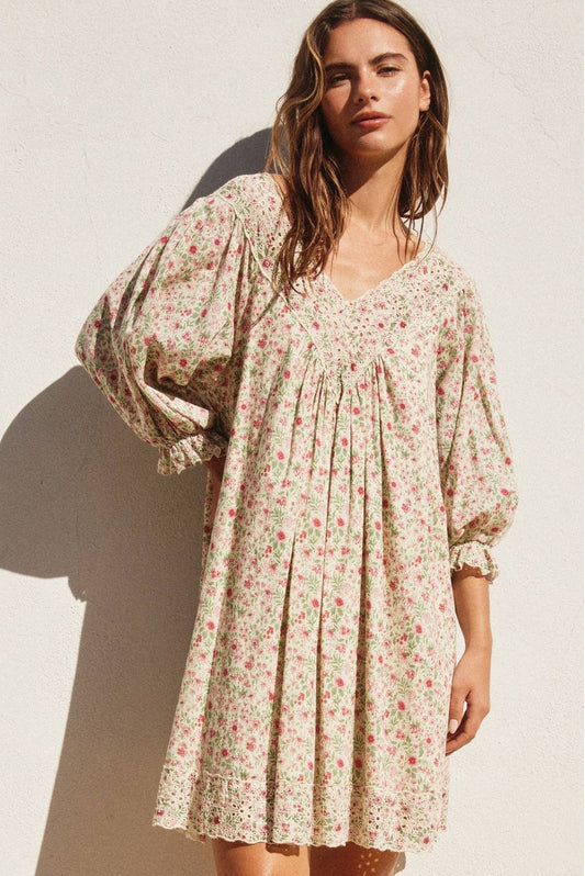 Timeless Love Eyelet Edged Mini Dress