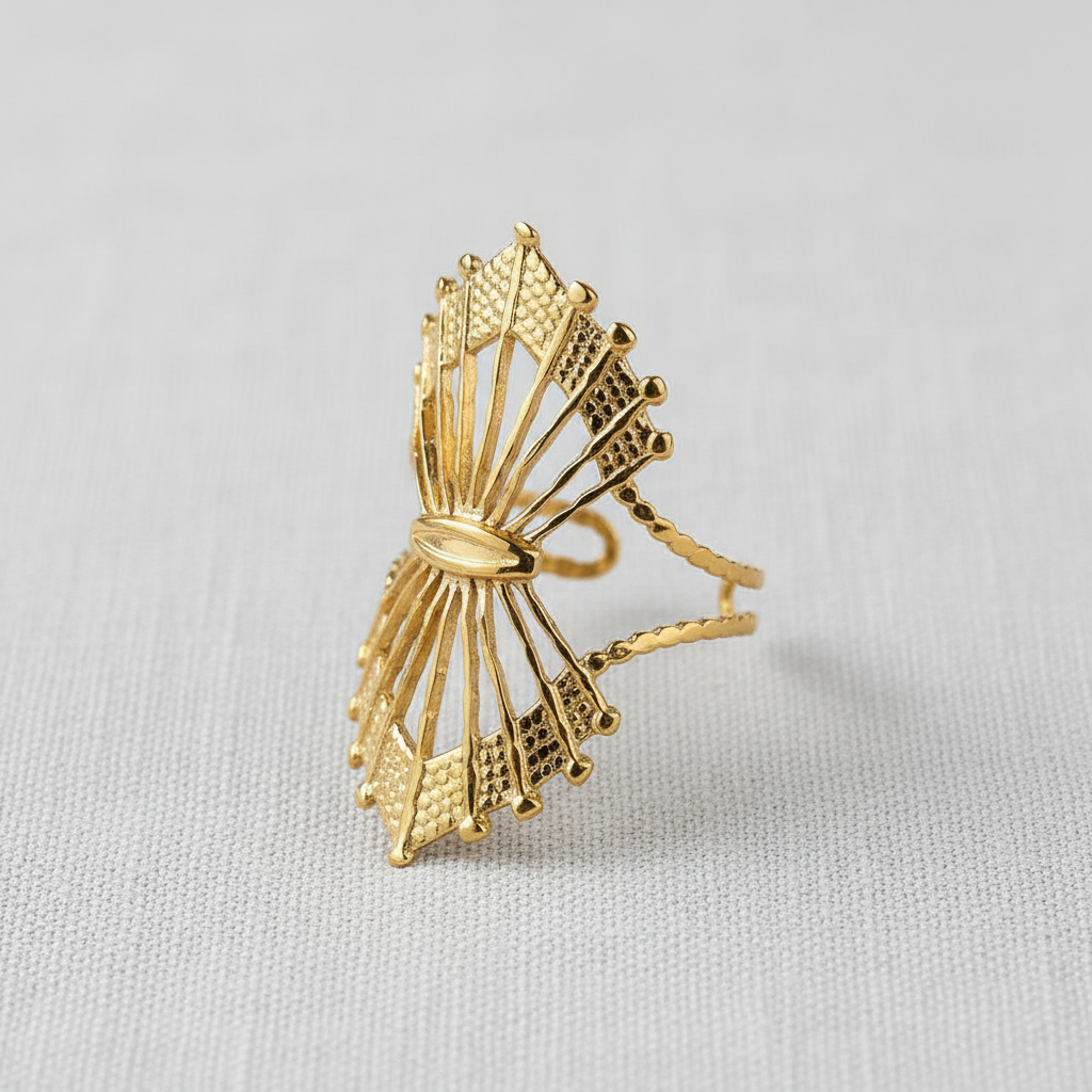 Crown Design Adjustable Ring