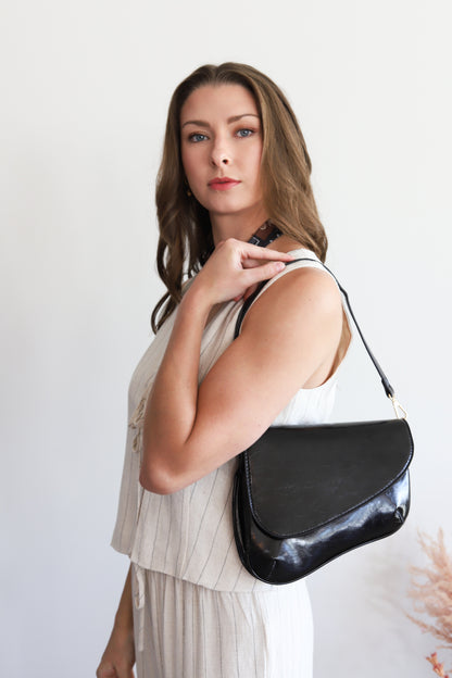 Unique Black Leather Bag