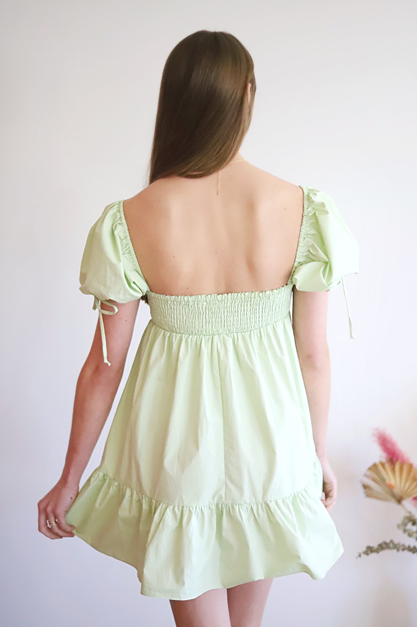 Francina Green Babydoll Dress