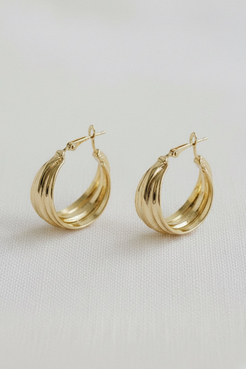 Chunk Twist Hoop Earring