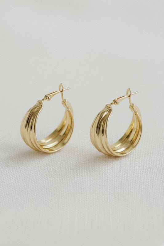 Chunk Twist Hoop Earring
