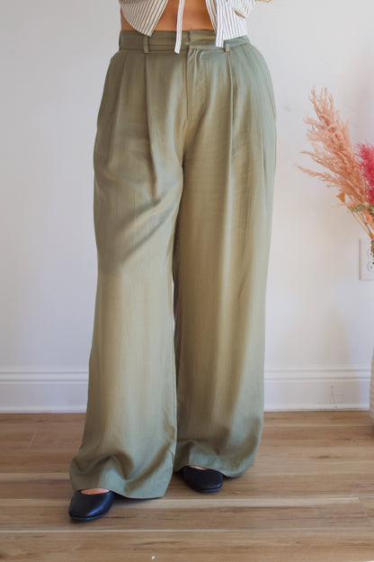 Shaye Wide Leg Olive Pants