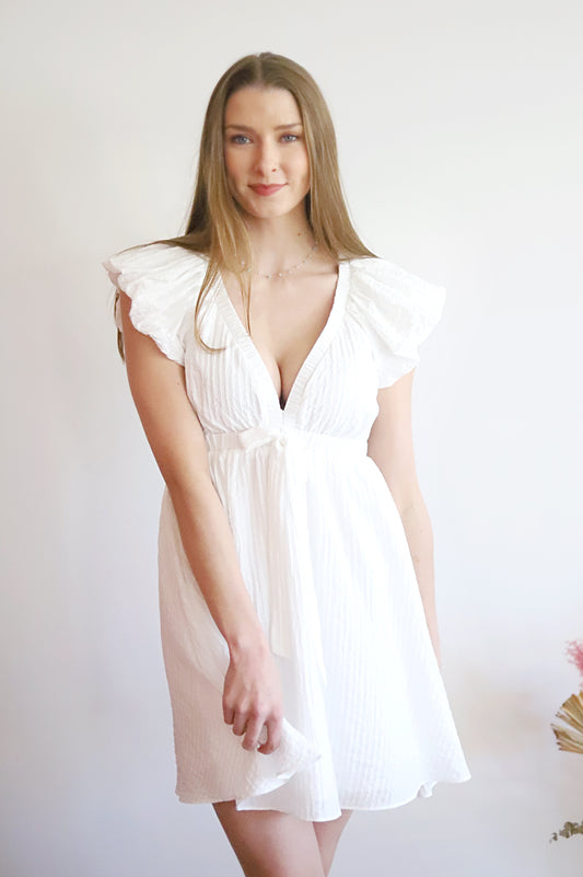Mollie Ruffle White Dress