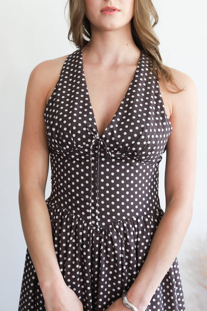 Minnie Polka Dot Brown Dress