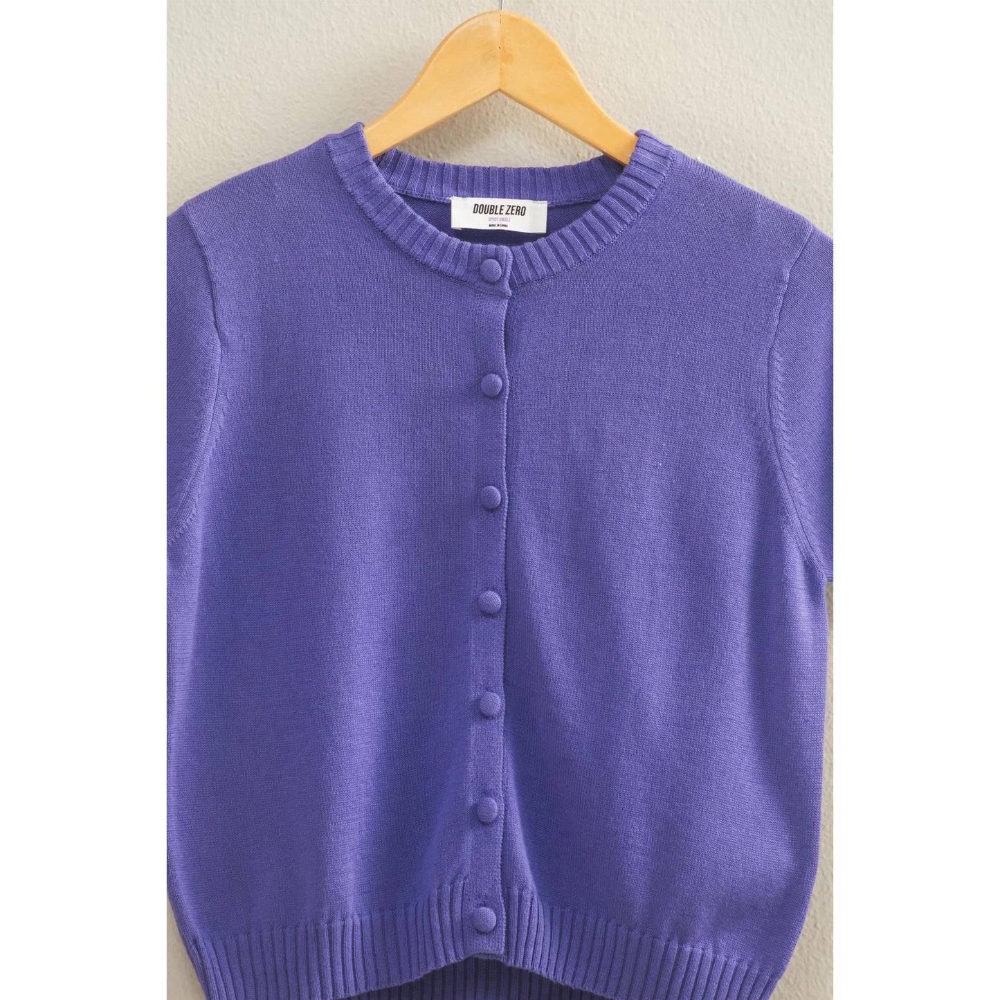 Jalissa Button Purple Cardigan Top