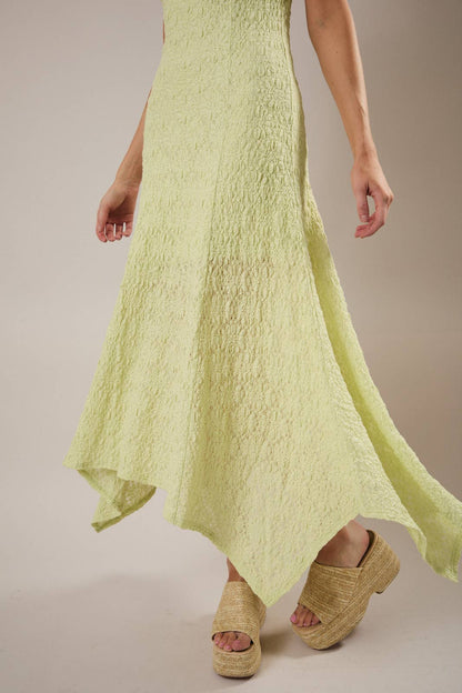 Lacie Asymmetrical Green Midi Dress