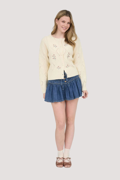Bebe Embro Floral Cardi