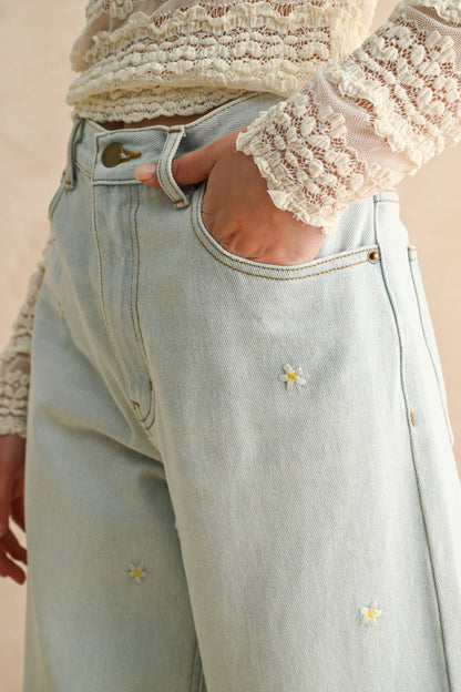 Daisy Embroidered Pants