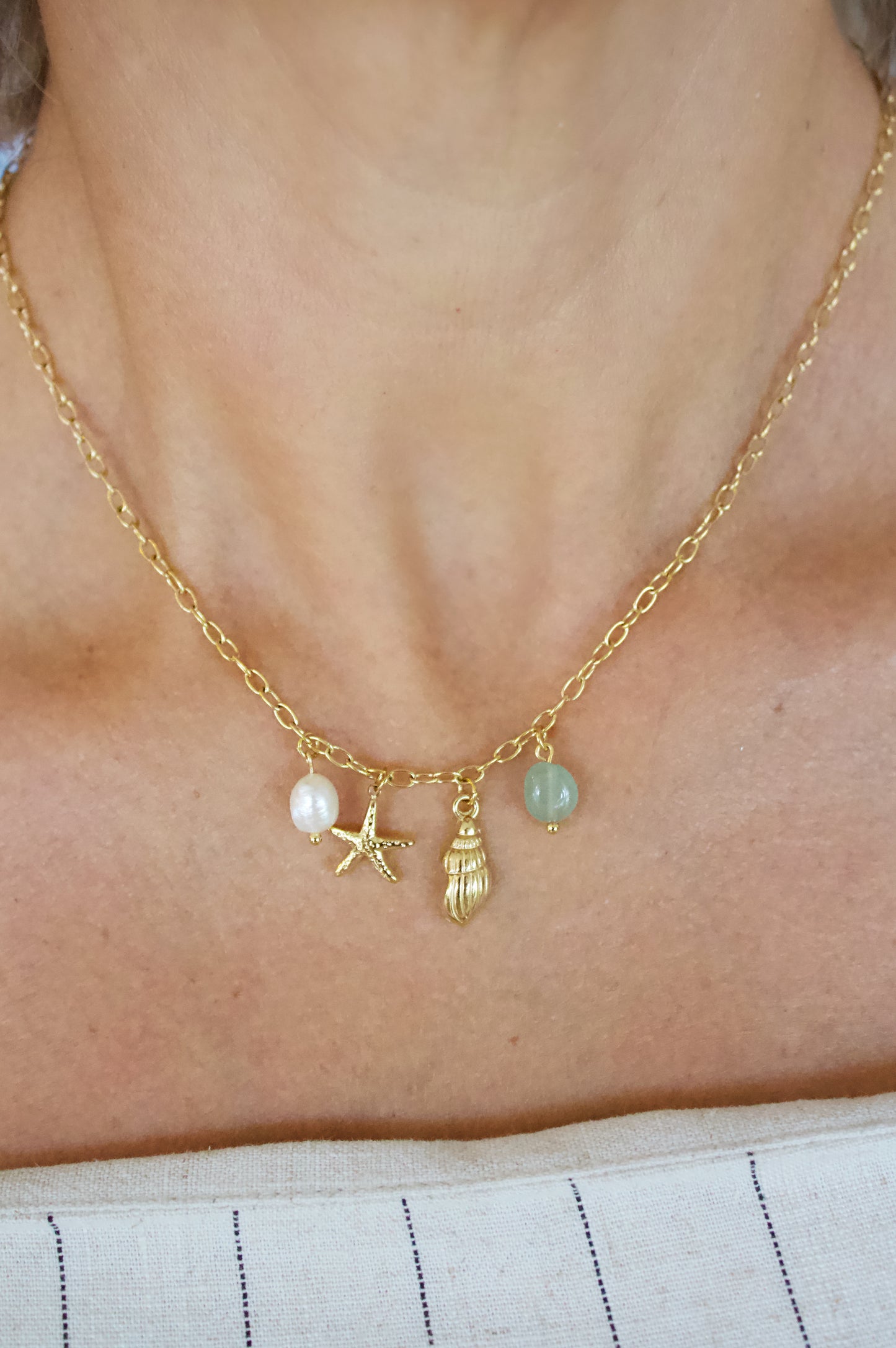 Pearl & Shell Charm Necklace