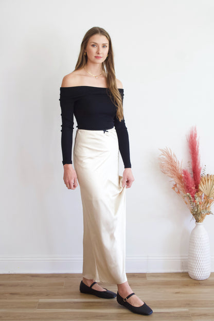 Geena Satin Maxi Skirt