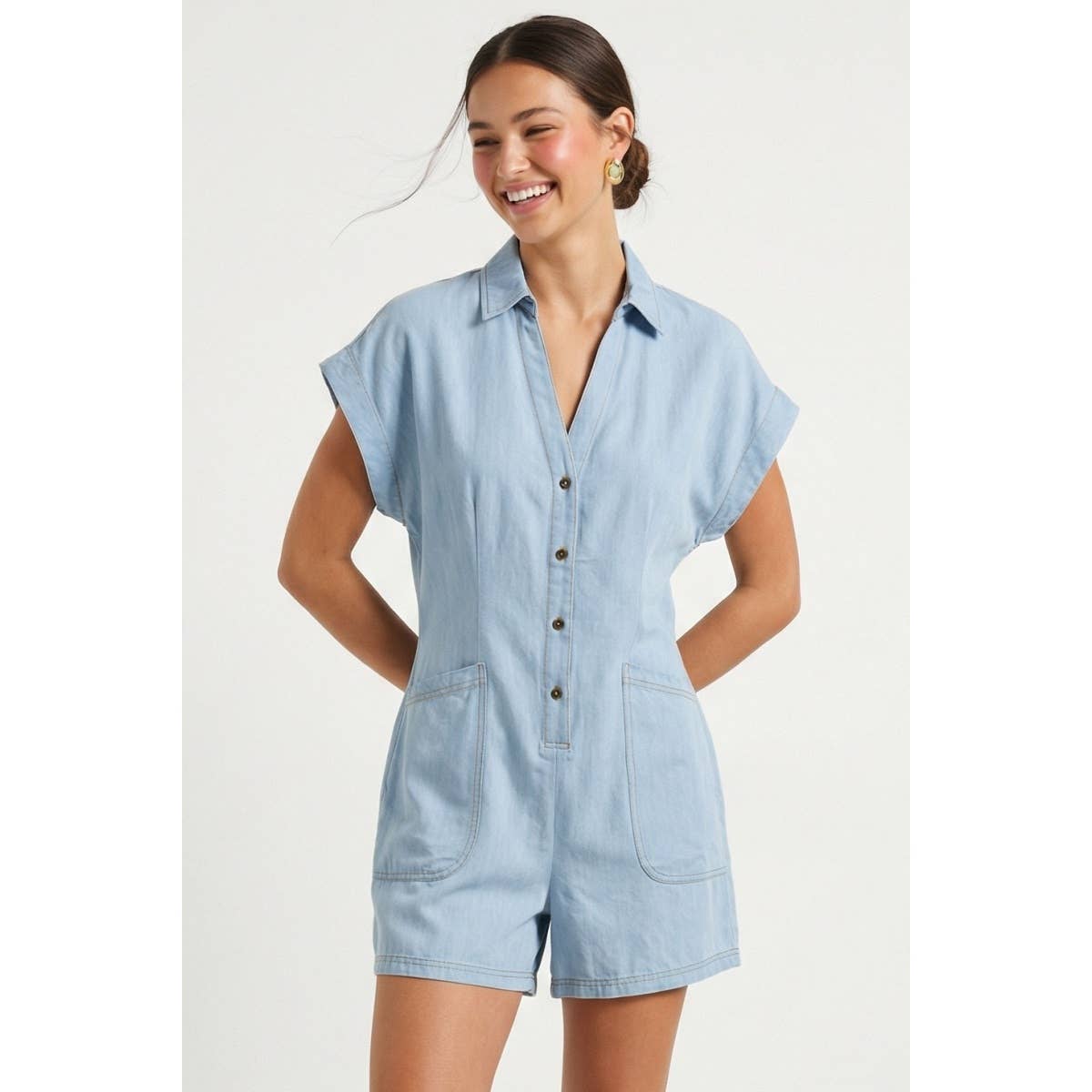 Malina Chambray Romper