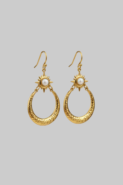 Opal Star Hoop Earring