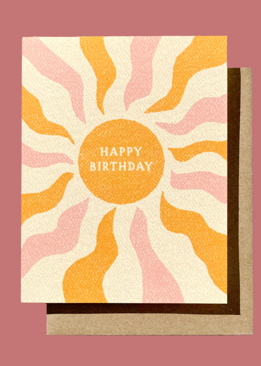 Boho Sun Happy Birthday Card