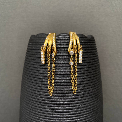 Chain Fringe Gold Earrings